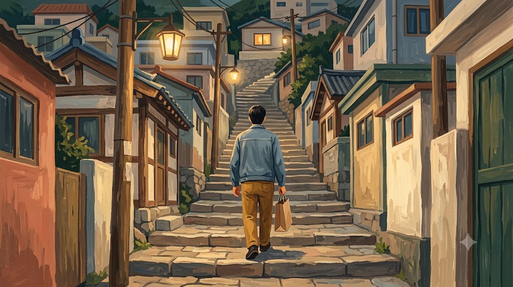소득이 조금 오른 달의 퇴근길