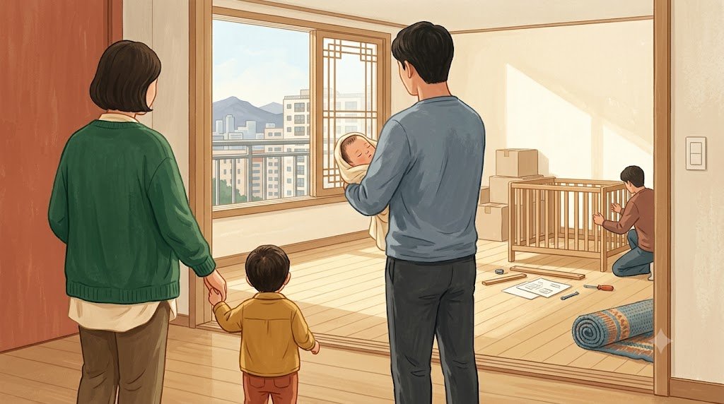 아이가 늘어 넓어진 새집