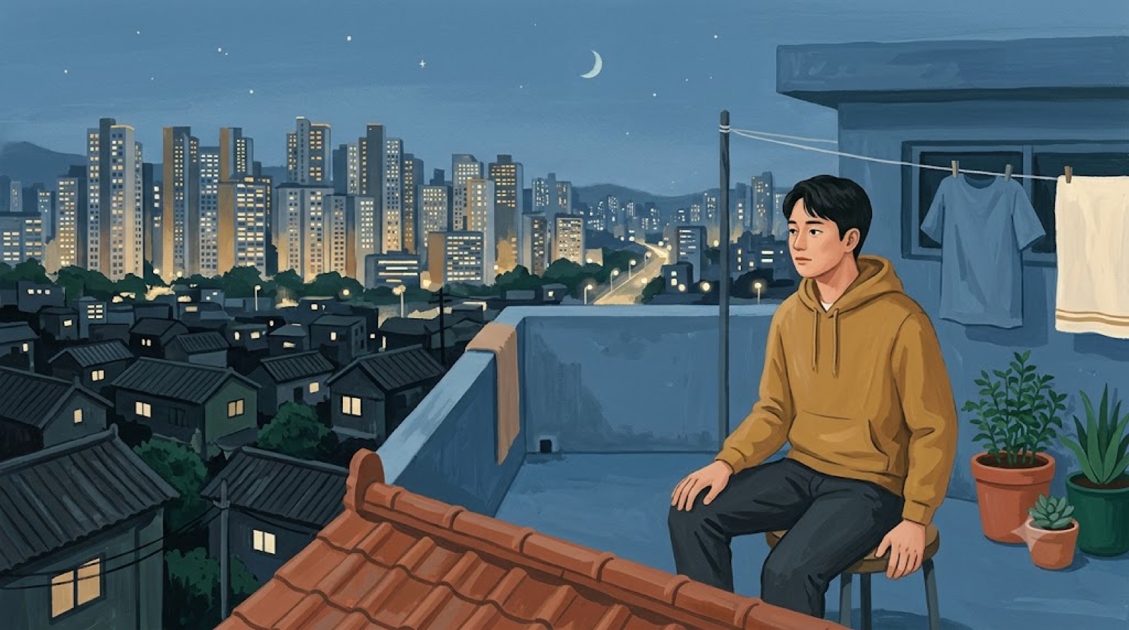 빌라 옥상에서 본 아파트 단지 — 무주택 기간과 생애최초는 다른 기준입니다